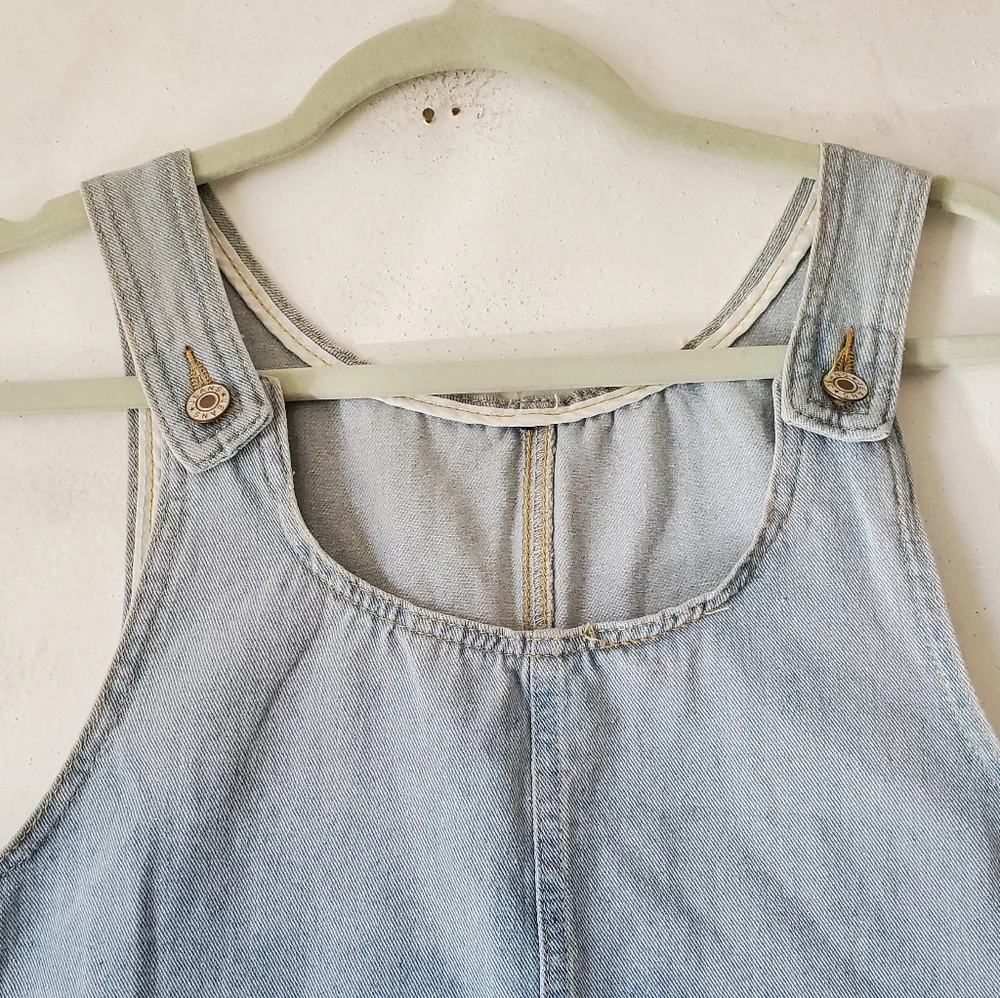 Womens Light Blue Denim Bib Overall Casual Dress Pockets‎ Size Medium